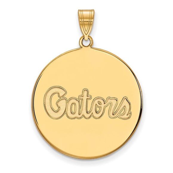 14k Gold Plated Silver U. of Florida XL Disc Pendant